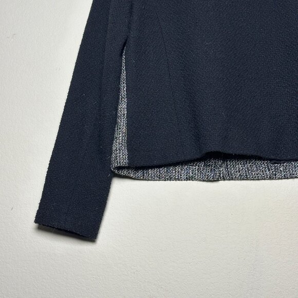 Banana Republic Sweater Women 8 Wool Blend Full Zip Sequined Metallic Black Grey - Picture 13 of 13